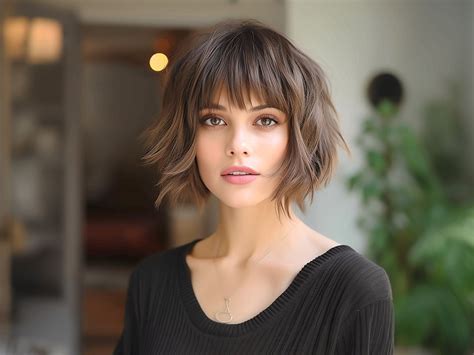 short hair with bangs|More.